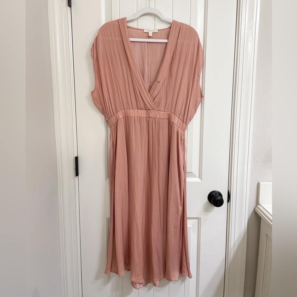 Grade & Gather Blush Pink Midi Dress, Size L